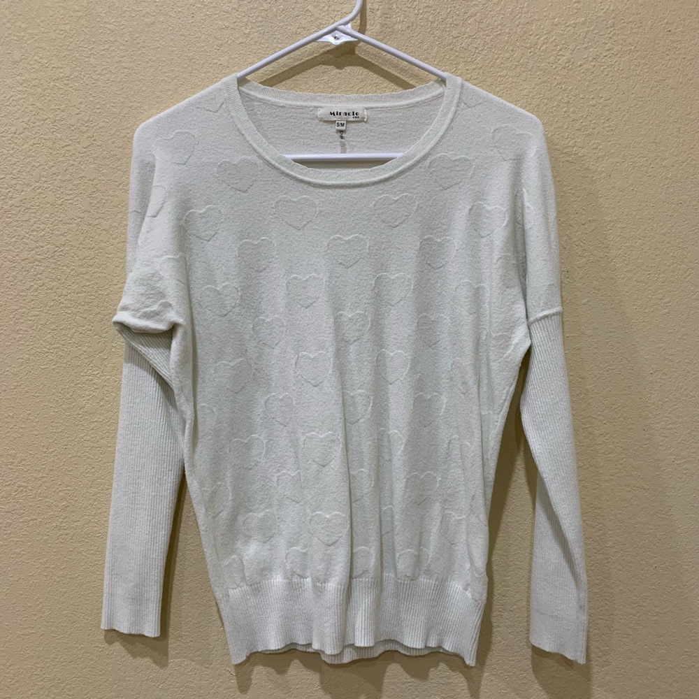 Cream Miracle heart sweater